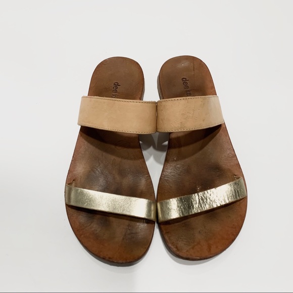 DEE KELLER METALLIC LEATHER STRAPPY SANDALS - Picture 11 of 11